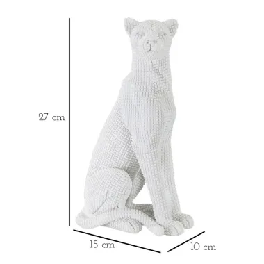 LEOPARDO Siedzący Biały 15 10 27 cm